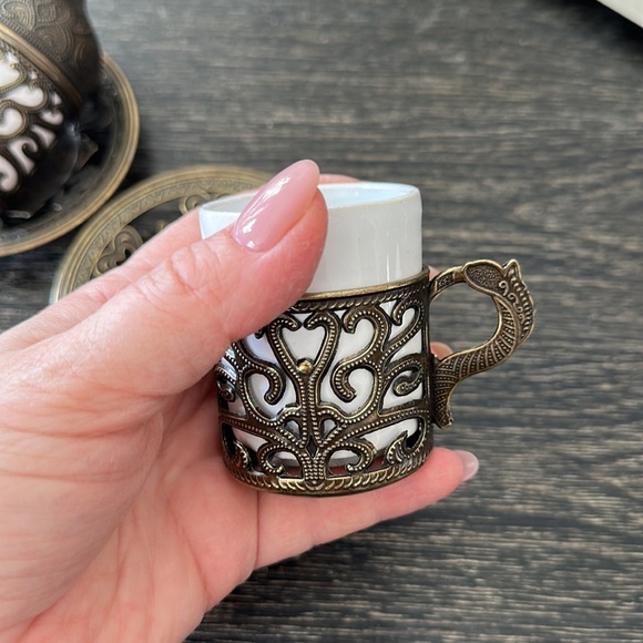 Traditional Ottoman Turkish Coffee Set of 2 - Picture 5 of 8